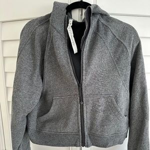 Lululemon Athletica Oversized Full-Zip Scuba Grey Cropped Hoodie in size XS/S